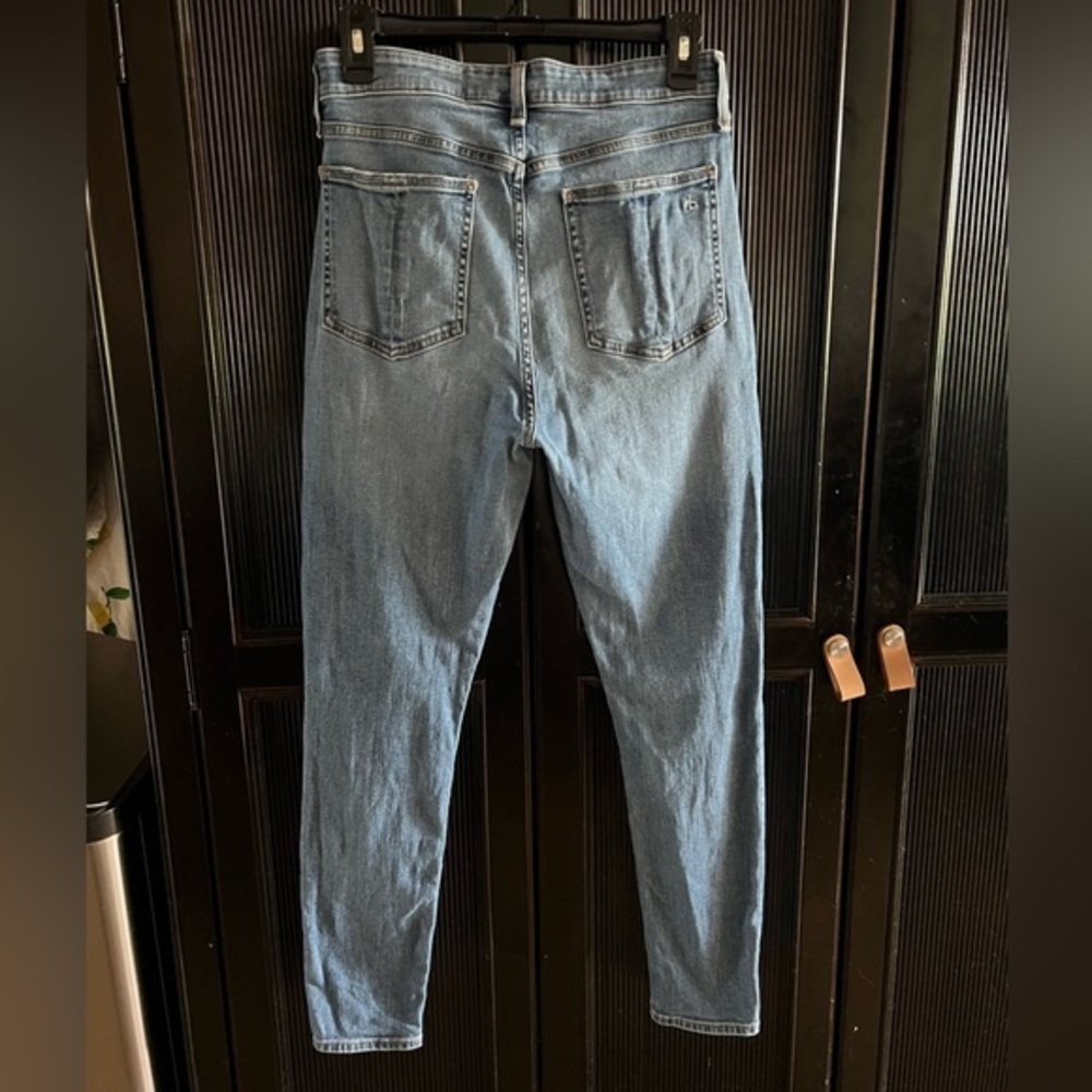 Rag & Bone 28 High Rise Skinny Ankle West Marin Classic Blue Denim Jeans - Picture 13 of 14